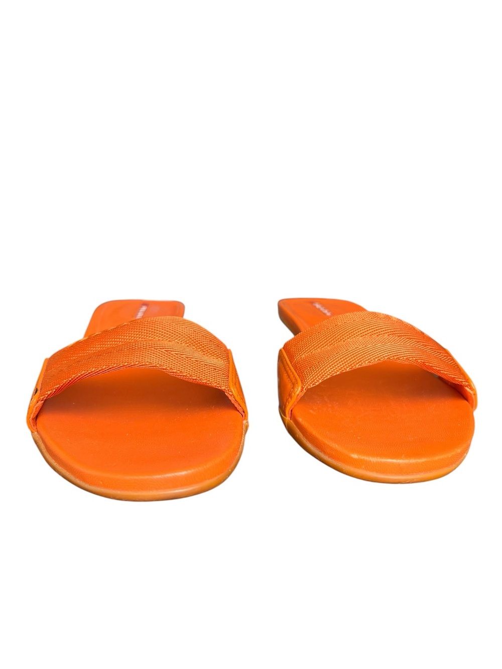 Prada Sport Vintage Women’s Nylon Logo Orange Kitten Heel Sandal Slides Heels 38 - Picture 6 of 13